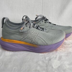 ASICS Gel Nimbus 25 Women’s Size 9 Running Shoes Piedmont Grey Purple Cushioned